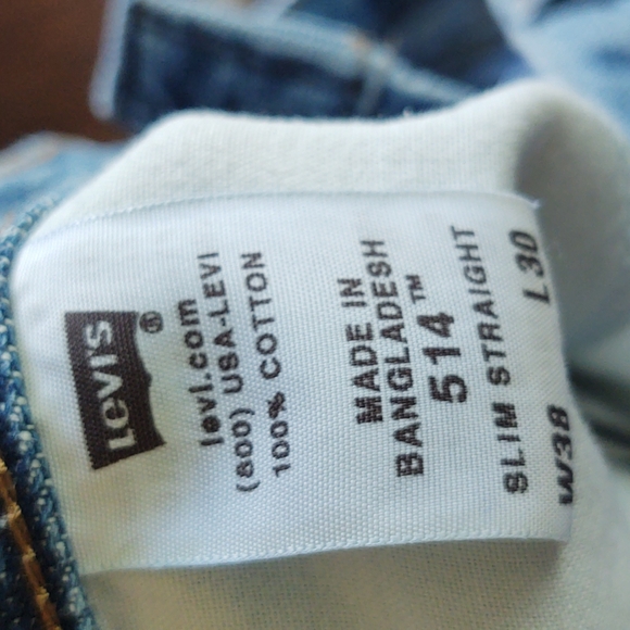 Levi's 514 Slim Straight leg Mens Jeans sz 36×29 - Picture 4 of 16